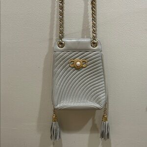 Elegant grey Quilted Shoulder Bag